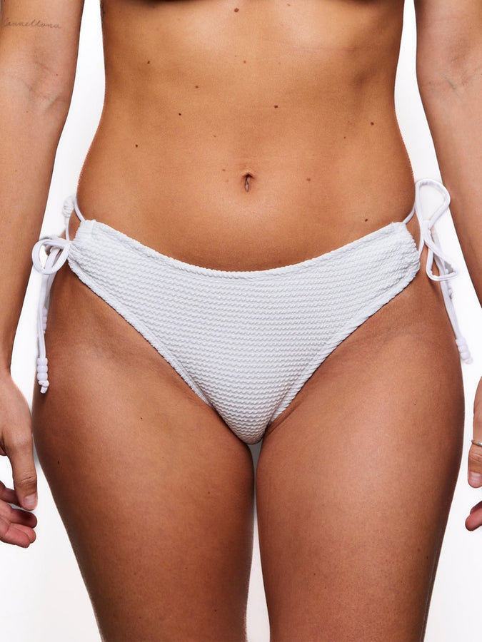 Nana The Brand Saint-Martin Jordane Bikini Bottom Spring 2024 | WHITE TEXTURED
