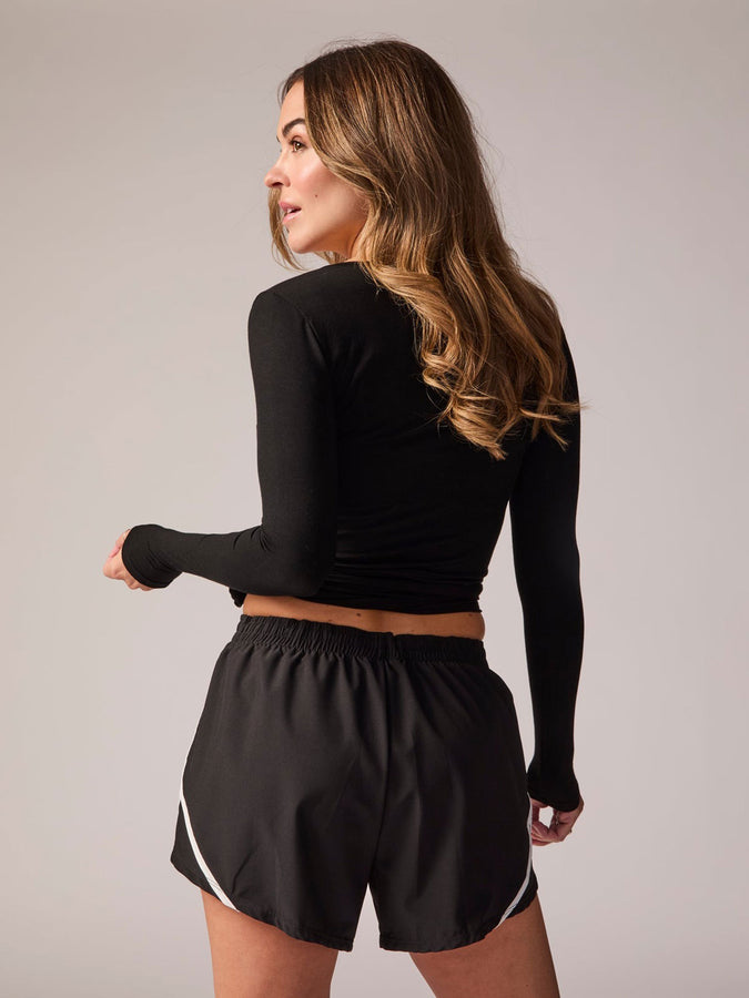Nana The Brand Ashanti Wrap Long Sleeve T-Shirt Fall 2026 | BLACK