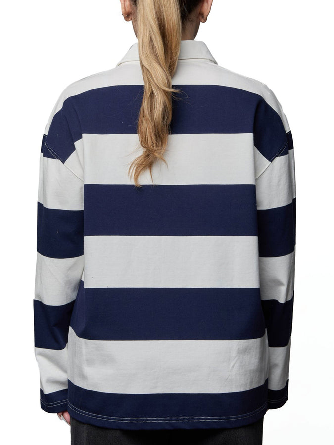 Nana The Brand Marion Long Sleeve Polo Fall 2026 | COLLEGE STRIPE NAVY