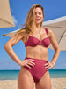 Nana The Brand Noa Shiny Burgundy Bikini Top Summer 2026