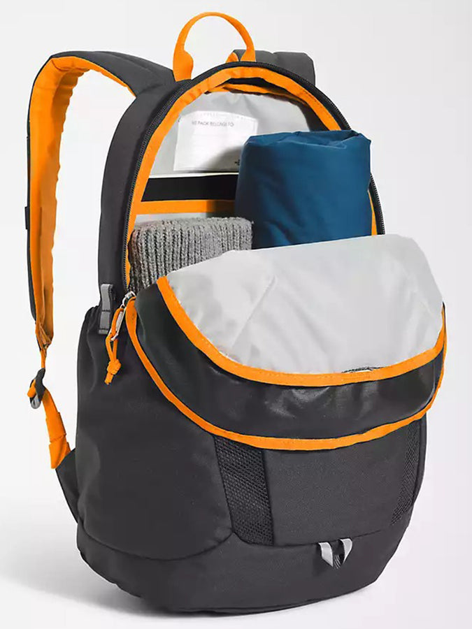 The North Face Mini Recon Backpack Fall 2024 | ASPHALT GREY / ORANGE CONE (AOX)