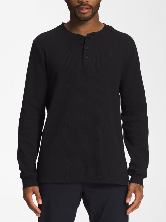 The North Face Waffle Henley Long Sleeve T-Shirt | TNF BLACK (JK3)