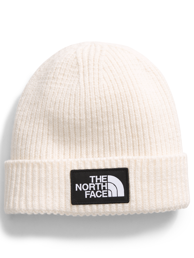 The North Face TNF Box Logo Cuffed Beanie Winter 2025 | WHITE DUNE (QLI)