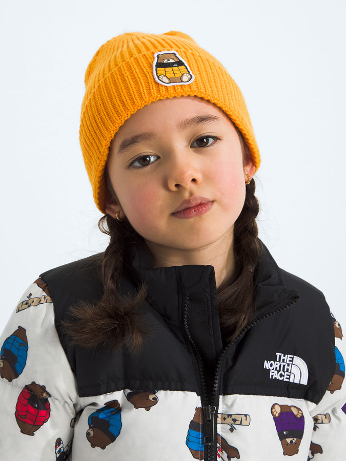 TNF Logo Box Cuffed Beanie | SUMMIT GOLD/NUPTSE BEAR (FOV)