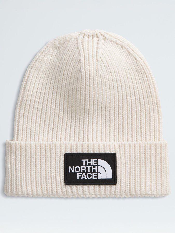 TNF Logo Box Cuffed Beanie | WHITE DUNE (QLI)