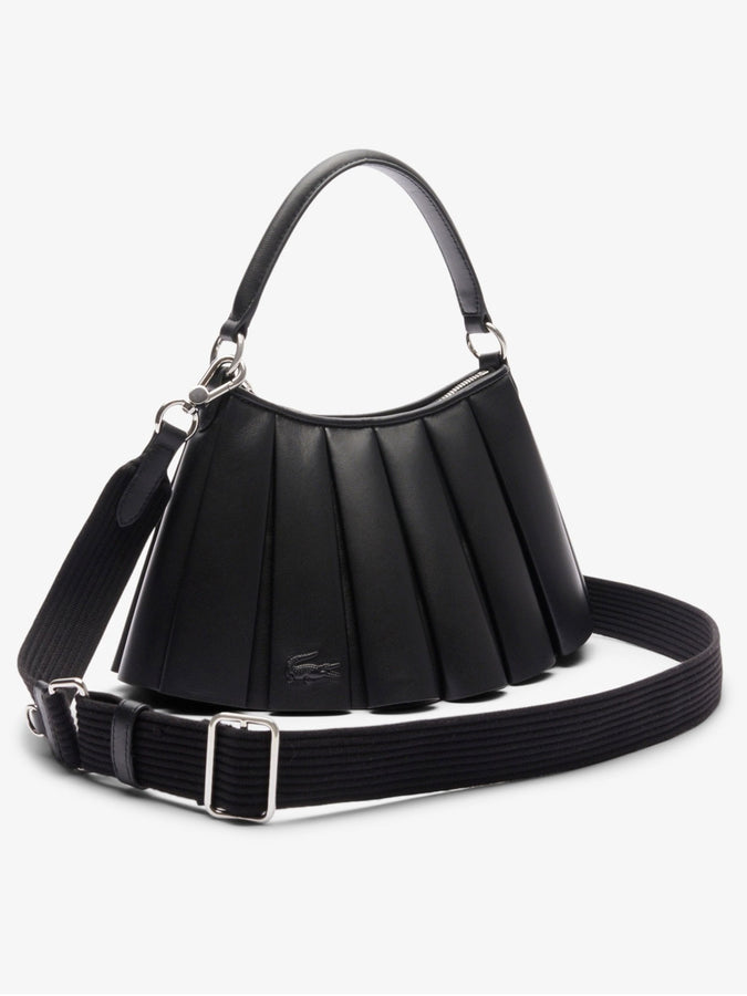 Lacoste Small Lenglen Leather Handbag | BLACK (000)
