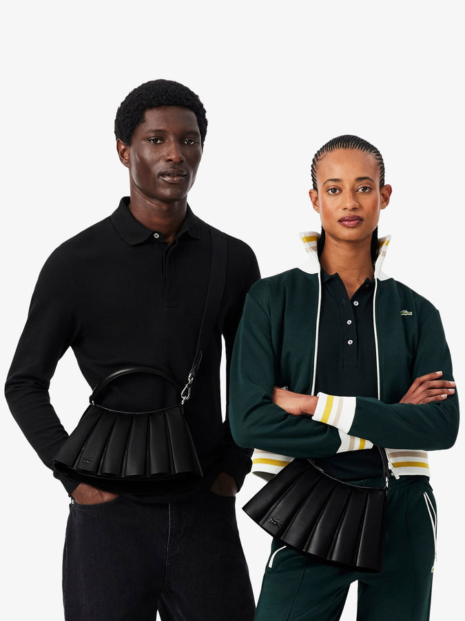 Lacoste Small Lenglen Leather Handbag | BLACK (000)