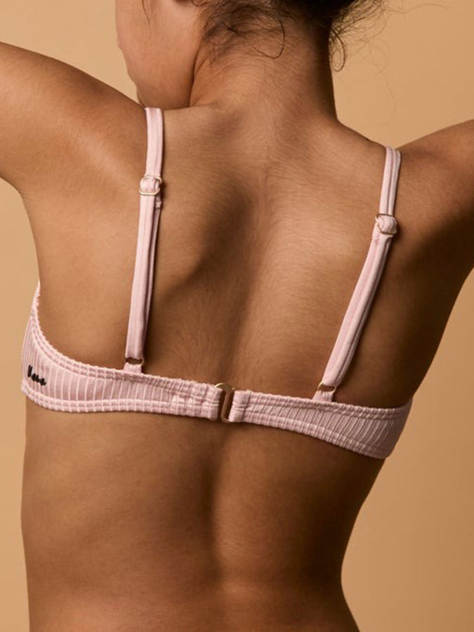 Nana The Brand Mara Shiny Rib Bikini Top Spring 2026 | PASTEL PINK