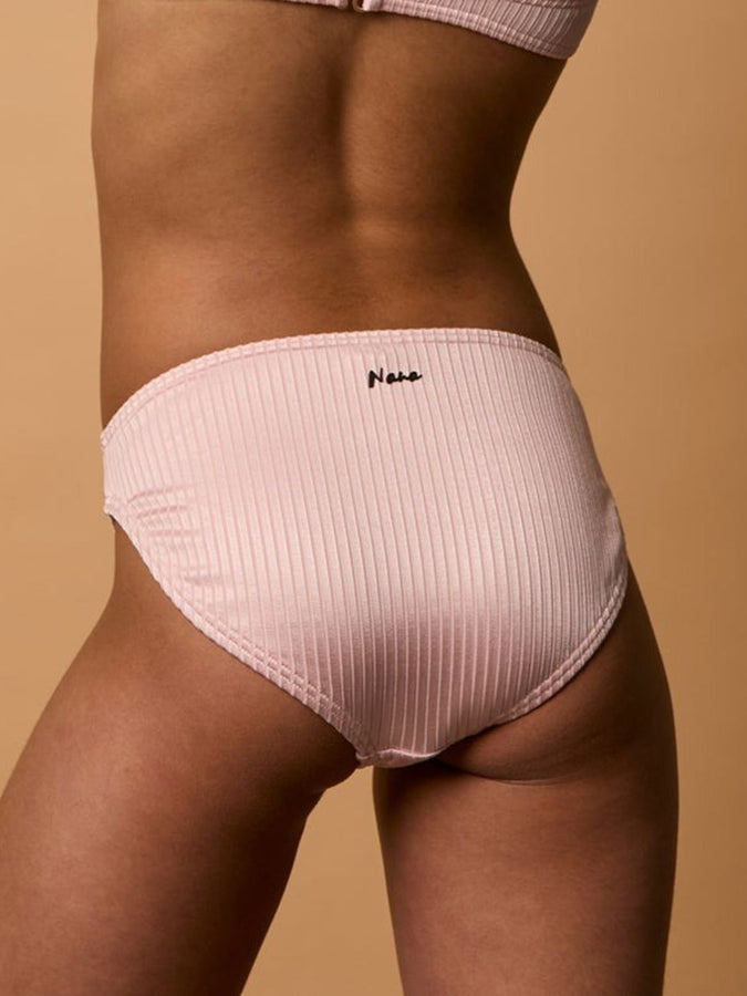 Nana The Brand Maude Shiny Rib Bikini Bottom Spring 2026 | PASTEL PINK