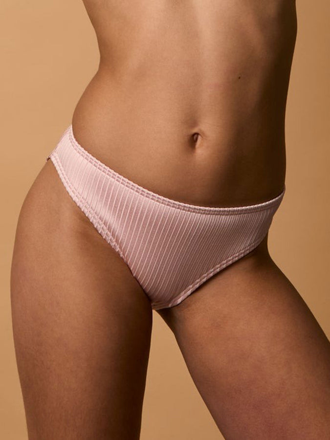 Nana The Brand Maude Shiny Rib Bikini Bottom Spring 2026 | PASTEL PINK