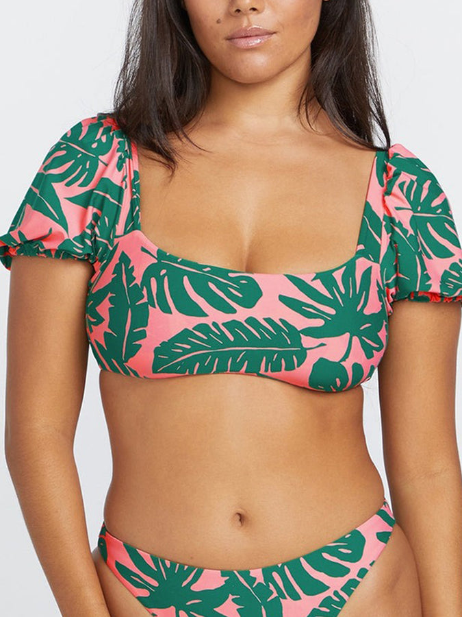 Volcom Leaf Ur Life Women Crop Bikini Top Spring 2024 | EMERALD GREEN (EMG)