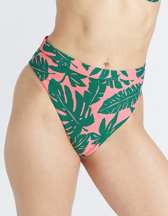 Volcom Leaf Ur Life High Waist Bikini Bottom Spring 2024 | EMERALD GREEN (EMG)
