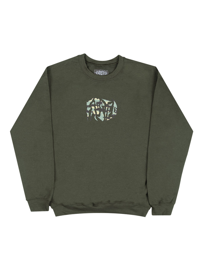 Frosted OG Logo Crewneck Sweatshirt Summer 2026 | ARMY GREEN