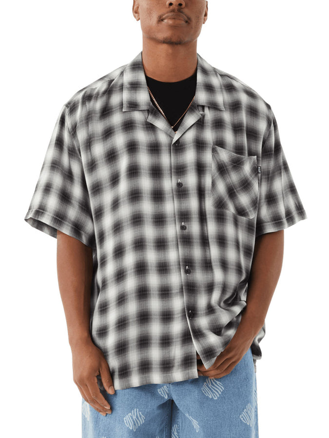 HUF Ombre Work Short Sleeve Buttondown Shirt Spring 2024 | BLACK