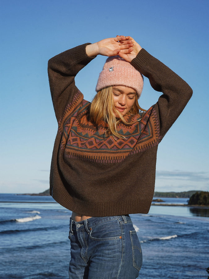 NTR Oakridge Ragland Short Sweater Holiday 2026 | BROWN