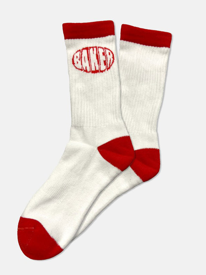 Baker Oval Socks | WHITE/RED