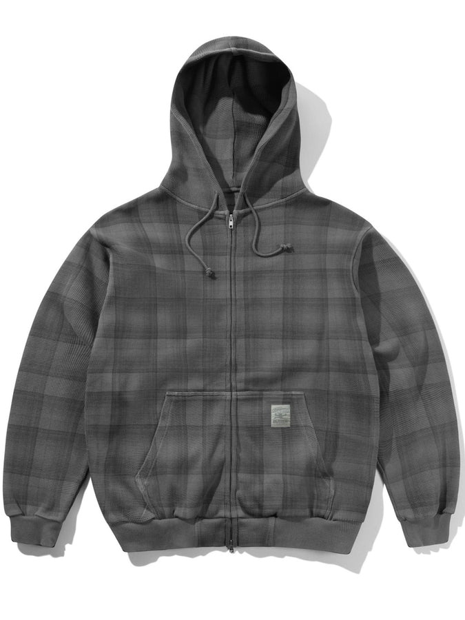 Butter Goods Waffle Zip Hoodie Spring 2026 | GREY PLAID