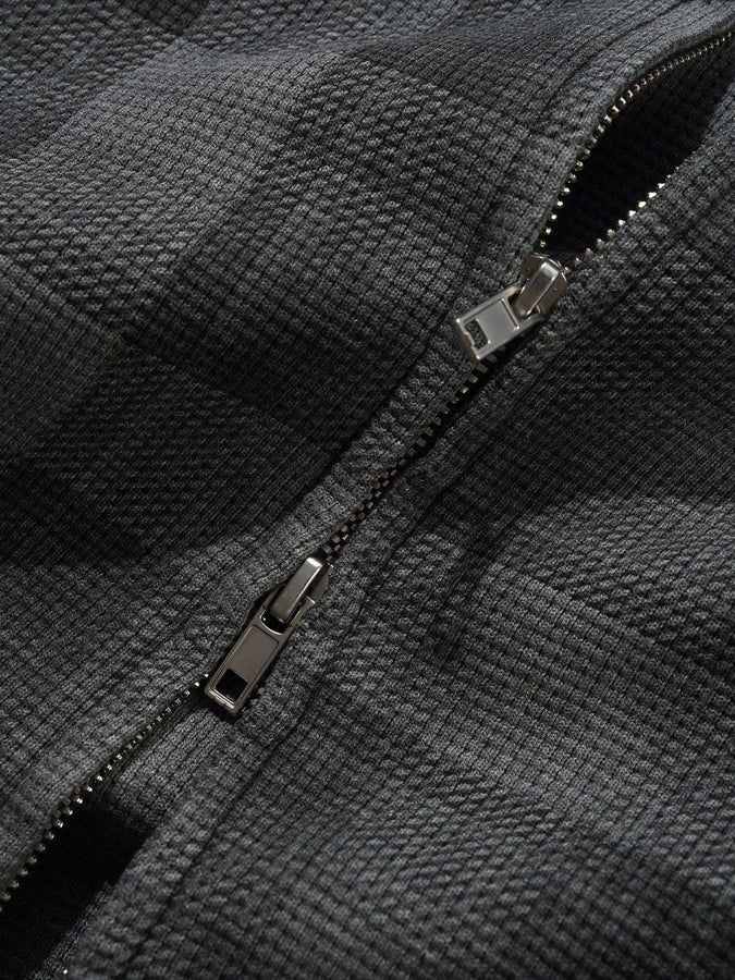 Butter Goods Waffle Zip Hoodie Spring 2026 | GREY PLAID