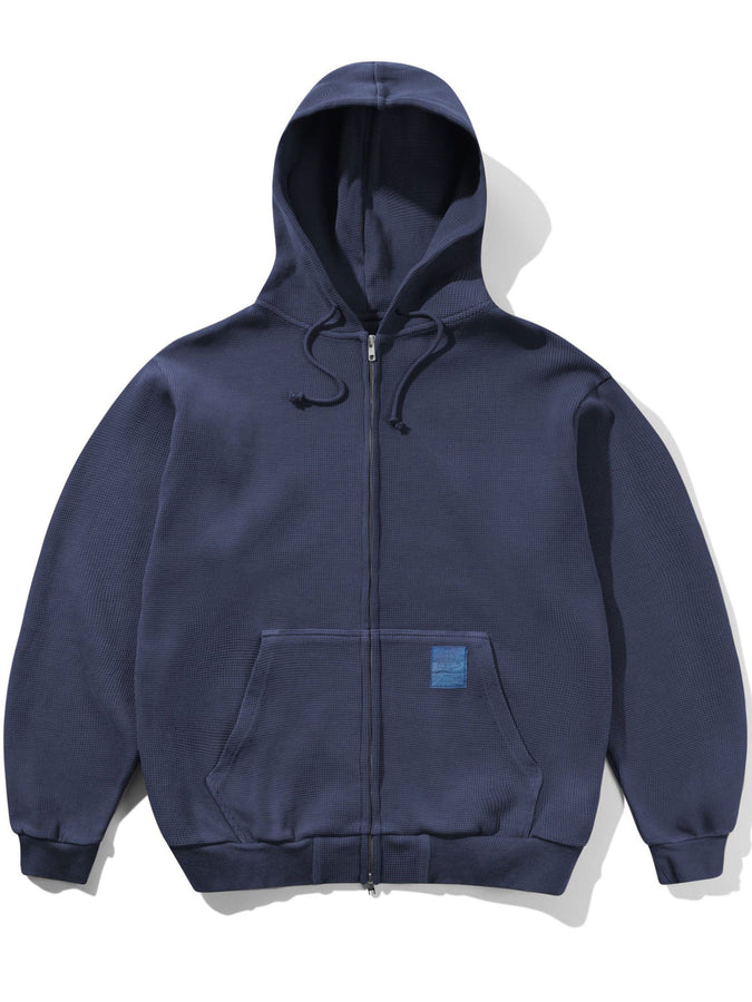 Butter Goods Waffle Zip Hoodie Spring 2026 | NAVY OVERDYE