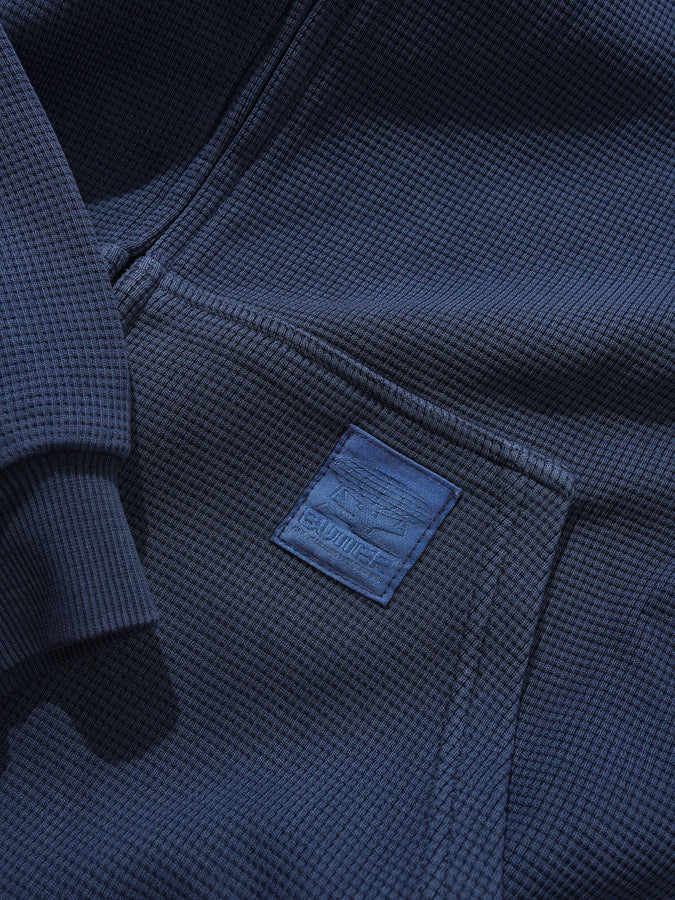 Butter Goods Waffle Zip Hoodie Spring 2026 | NAVY OVERDYE