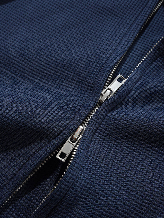Butter Goods Waffle Zip Hoodie Spring 2026 | NAVY OVERDYE