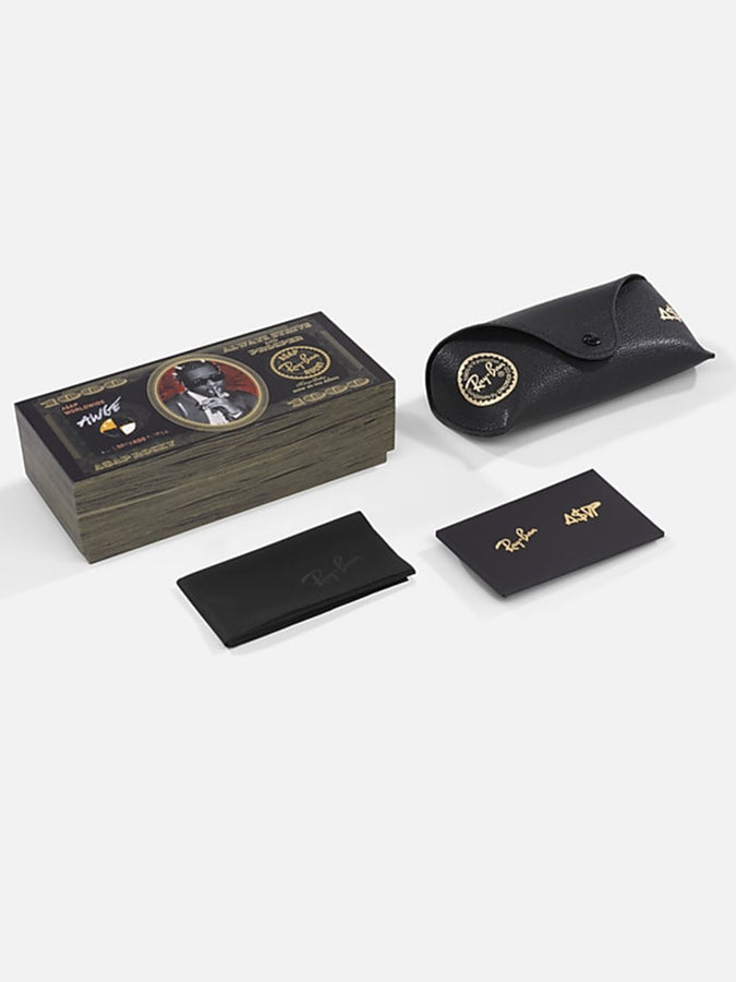 Ray-Ban x A$AP Rocky Mega Clubmaster Black On Gold Sunglasses | BLACK ON GOLD/DARK GREY