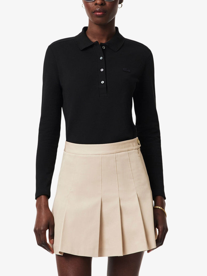 Lacoste L.12.D Slim Fit Stretch Mini Pique L/S Polo Fall 2026 | BLACK (031)