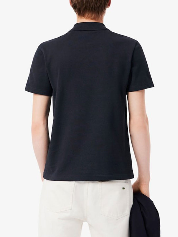 Lacoste Colour-Block Pique Short Sleeve Buttondown Shirt Spring 2026 | BLACK/DARK GREY (4CI)