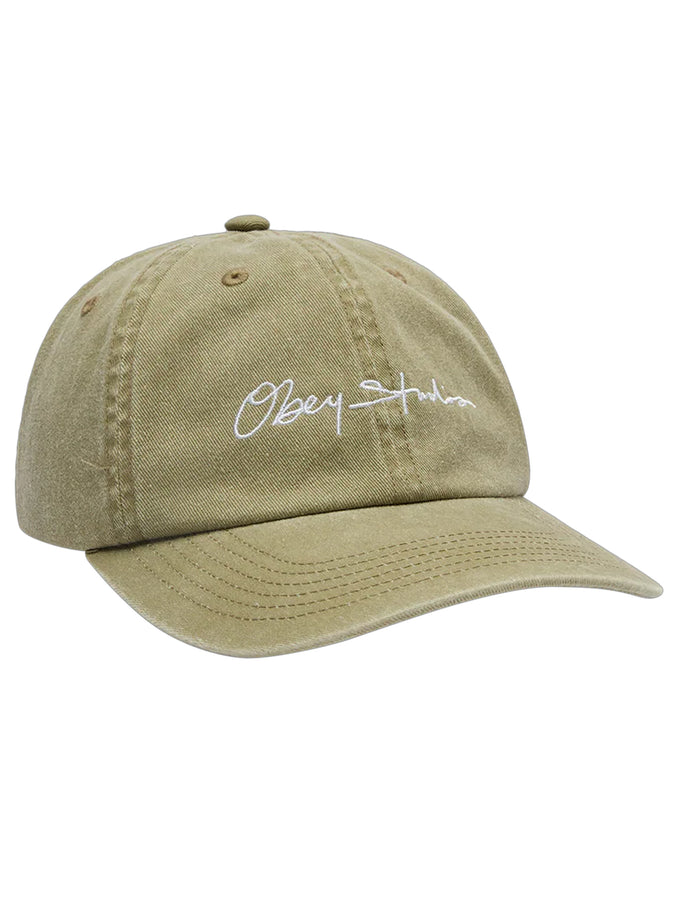 Obey Pigment Signature 6 Panel Strapback Hat | PIGMENT KHAKI (KHA)