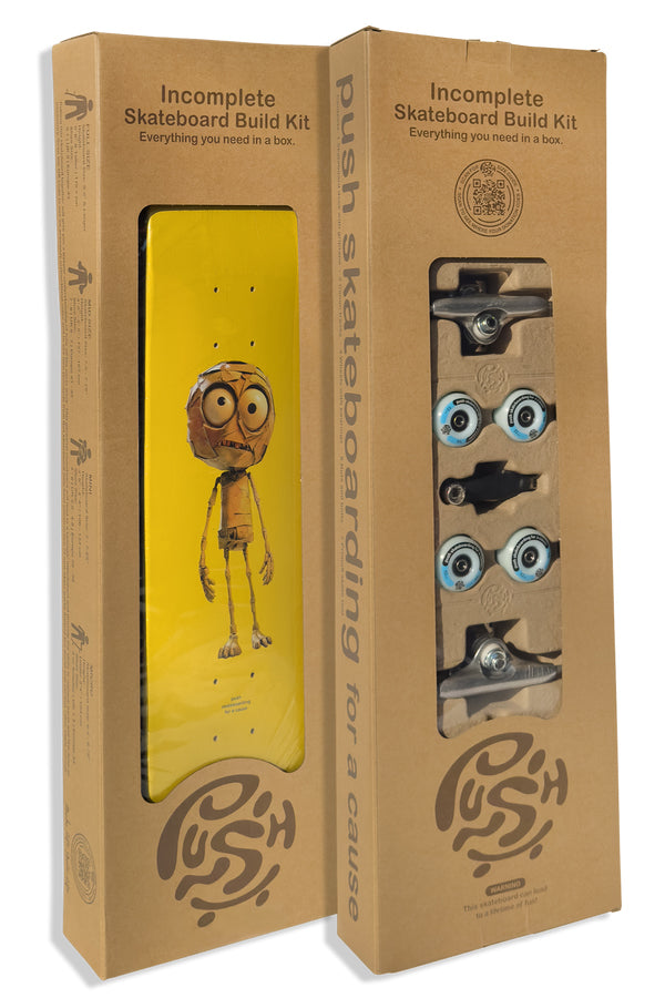Push FP Plywood Guy 7.25'' Skateboard Incomplete | YELLOW