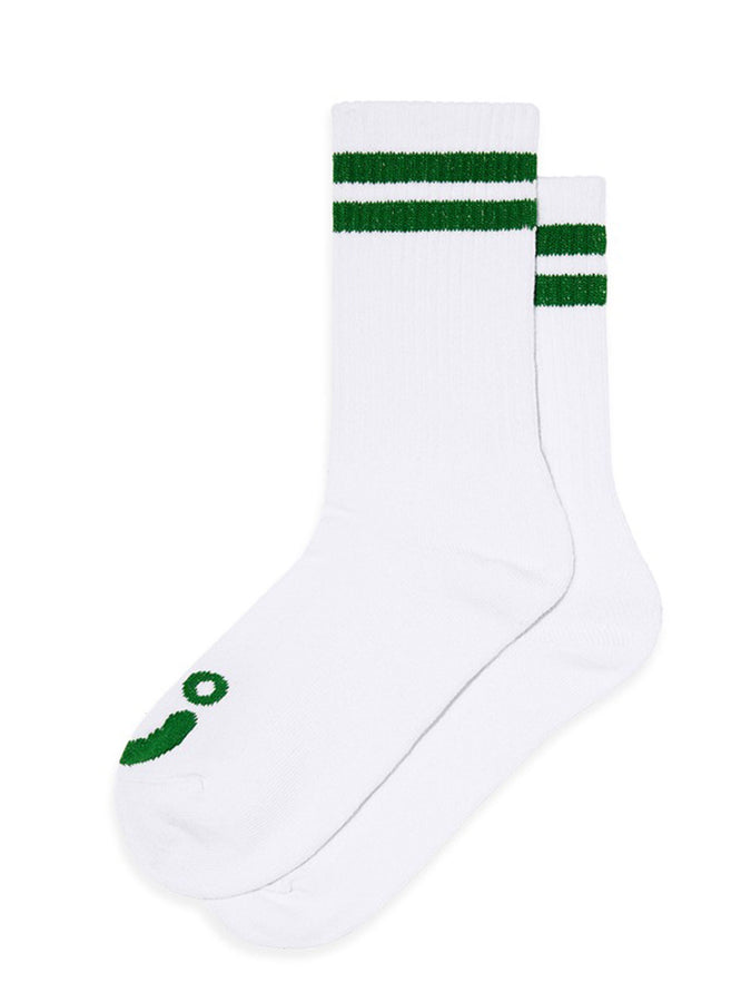 Polar Rib Happy Sad Socks | WHITE/GREEN