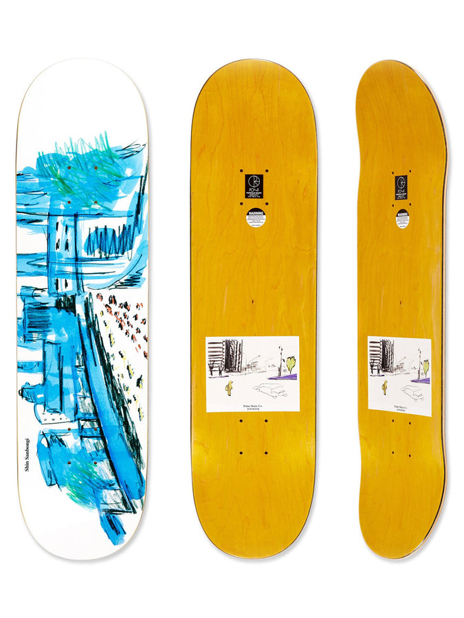 Polar Skate Co Shin Sanbongi Shin City 8.25'' Skateboard Deck | WHITE