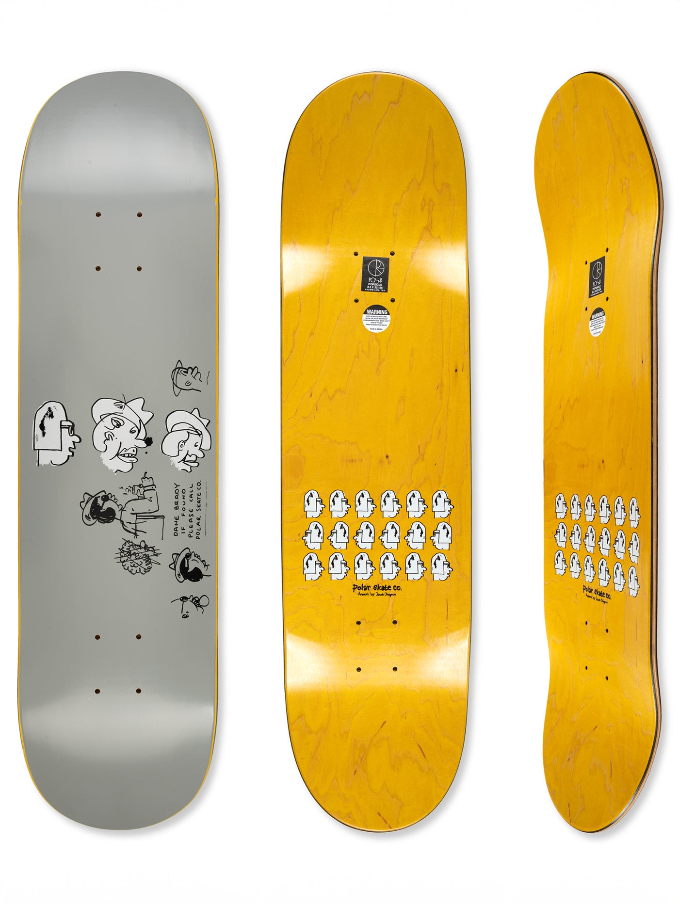 Polar Skate Co. Dane Brady  Mia 8.0” & 8.75" Skateboard Deck