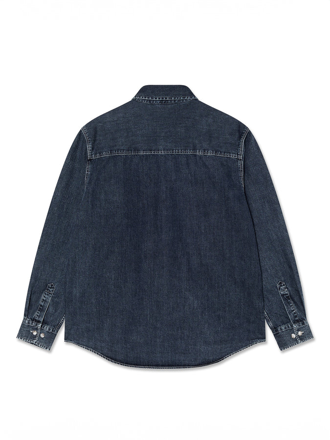 Polar Mike Denim Long Sleeve Buttondown Shirt Fall 2025 | WASHED BLUE