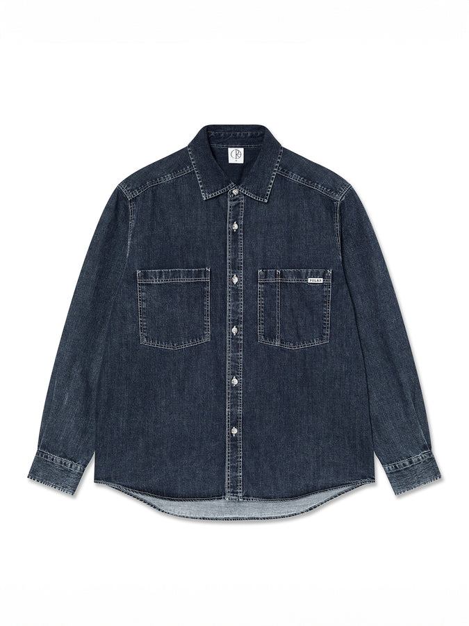 Polar Mike Denim Long Sleeve Buttondown Shirt Fall 2025 | WASHED BLUE