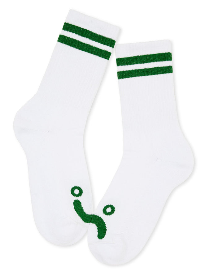Polar Rib Happy Sad Socks | WHITE/GREEN
