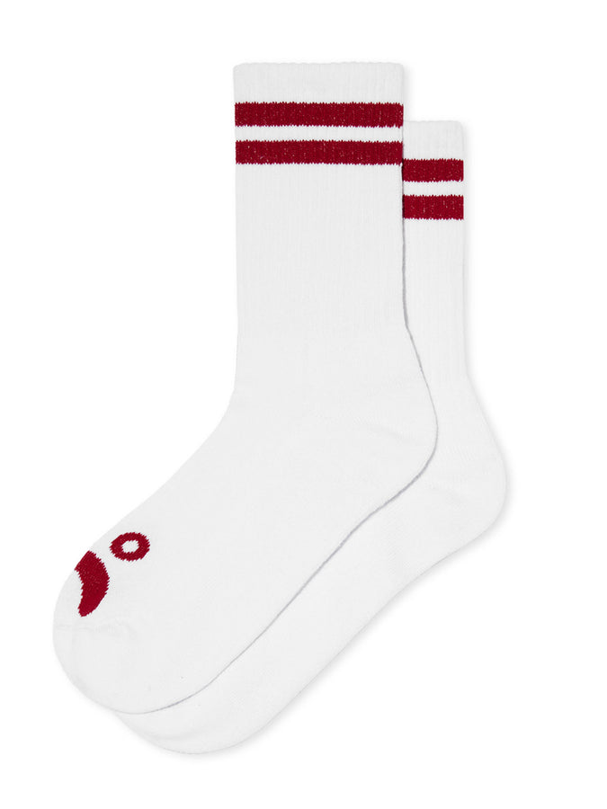 Polar Rib Happy Sad Socks | WHITE/RED