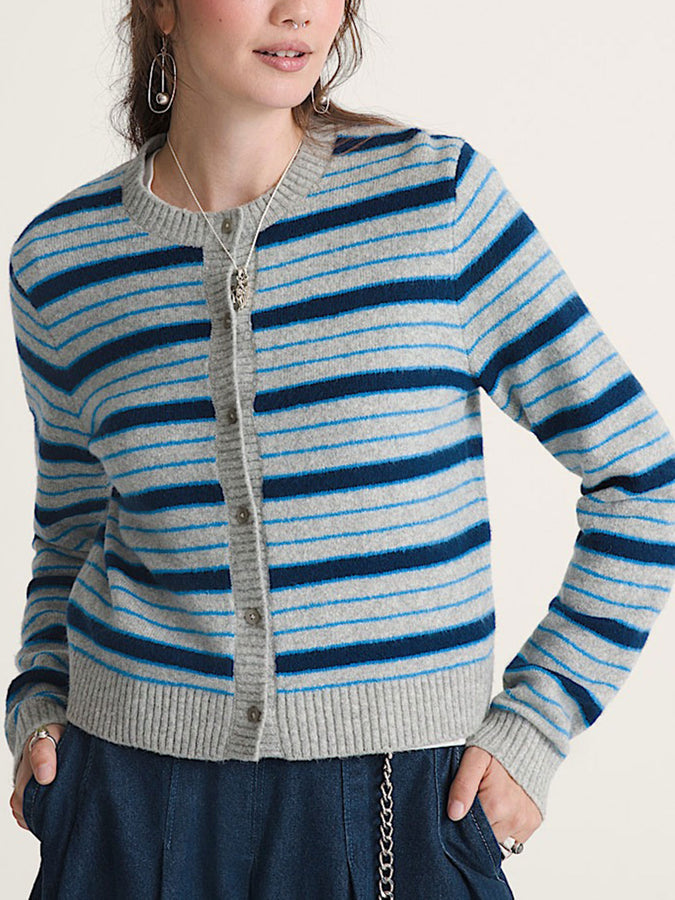 Vans Dolly Stripe Cardigan Spring 2026 | CEMENT HTR/BRIGHT AZURE (GDR)