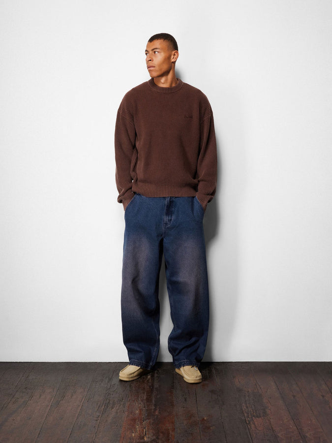 Butter Goods Distressed Waffle Sweater Spring 2026 | WASHED BARK