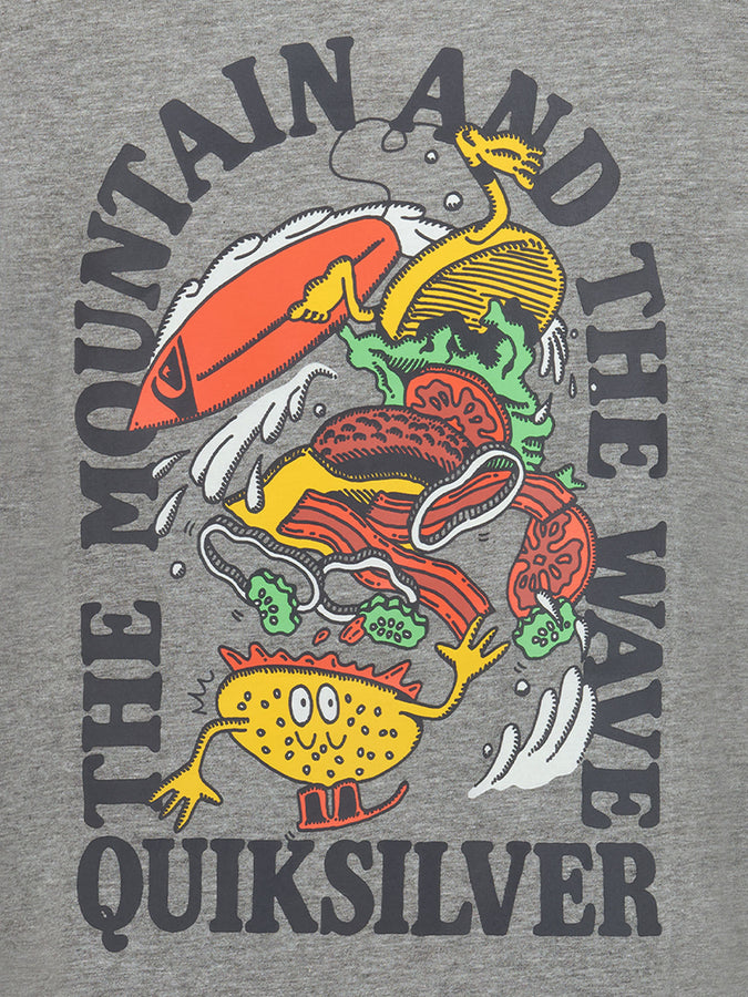 Quiksilver Burger Wipeout T-Shirt Fall 2026 | MEDIUM GREY HEATHER (033)
