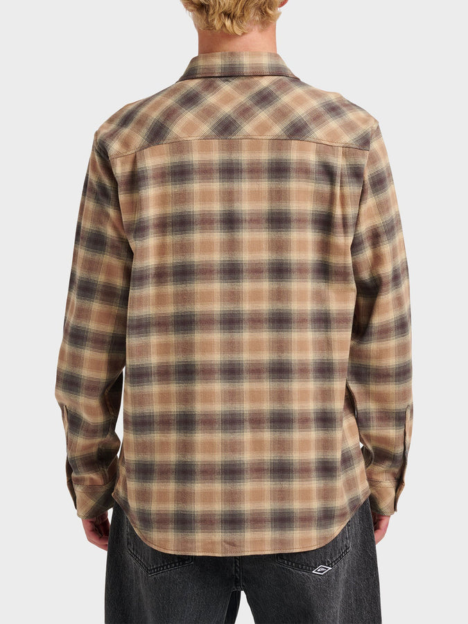 Quiksilver Terrace Stretch Flannel Buttondown Shirt Fall 2025 | ALMOND (AMD)