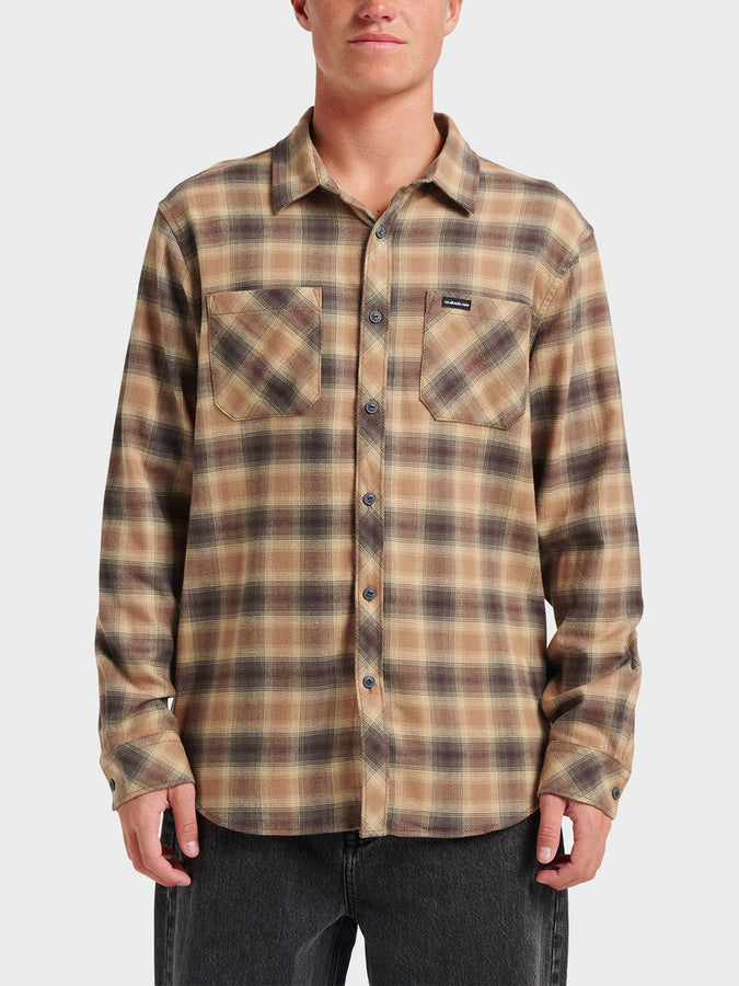 Quiksilver Terrace Stretch Flannel Buttondown Shirt Fall 2025 | ALMOND (AMD)