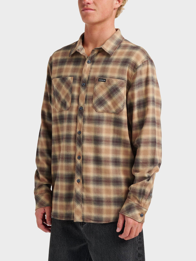 Quiksilver Terrace Stretch Flannel Buttondown Shirt Fall 2025 | ALMOND (AMD)