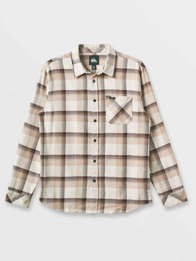 Quiksilver Penmar Check Flannel Long Sleeve Buttondown Shirt Fall 2025 |SILVER BIRCH (SLR)