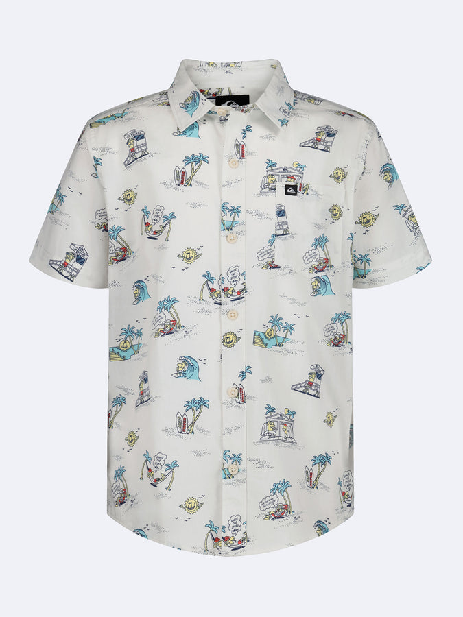 Quiksilver Surf Doodle S/S Buttondown Shirt Summer 2026 | OFF WHITE (105)