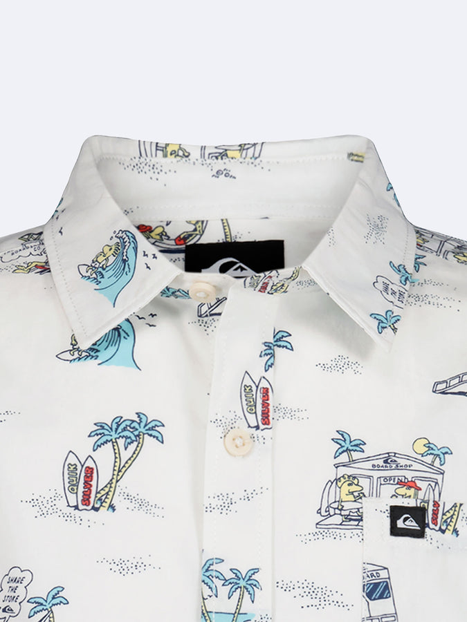 Quiksilver Surf Doodle S/S Buttondown Shirt Summer 2026 | OFF WHITE (105)