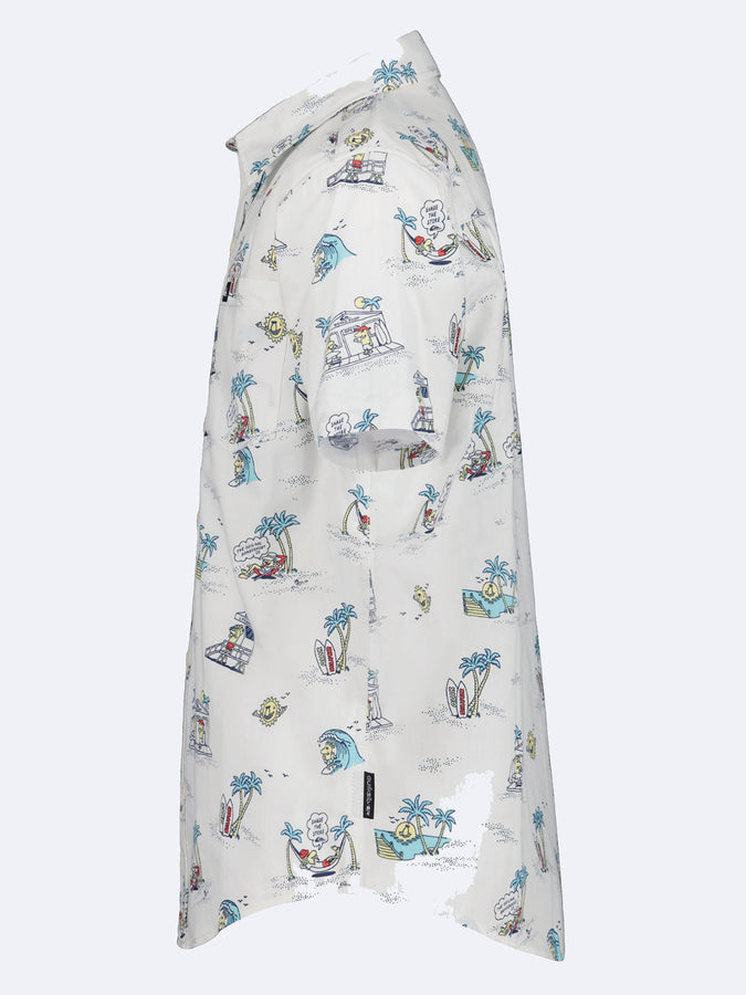 Quiksilver Surf Doodle S/S Buttondown Shirt Summer 2026 | OFF WHITE (105)