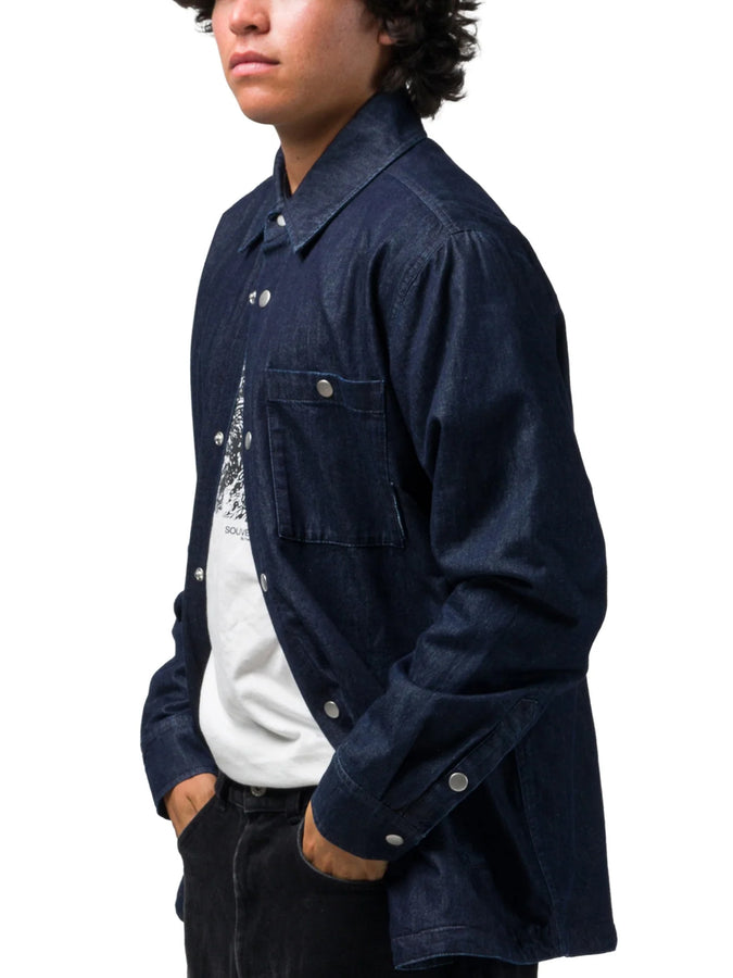 Souvenir Quilted Denim L/S Buttondown Shirt Fall 2026 | DARK INDIGO