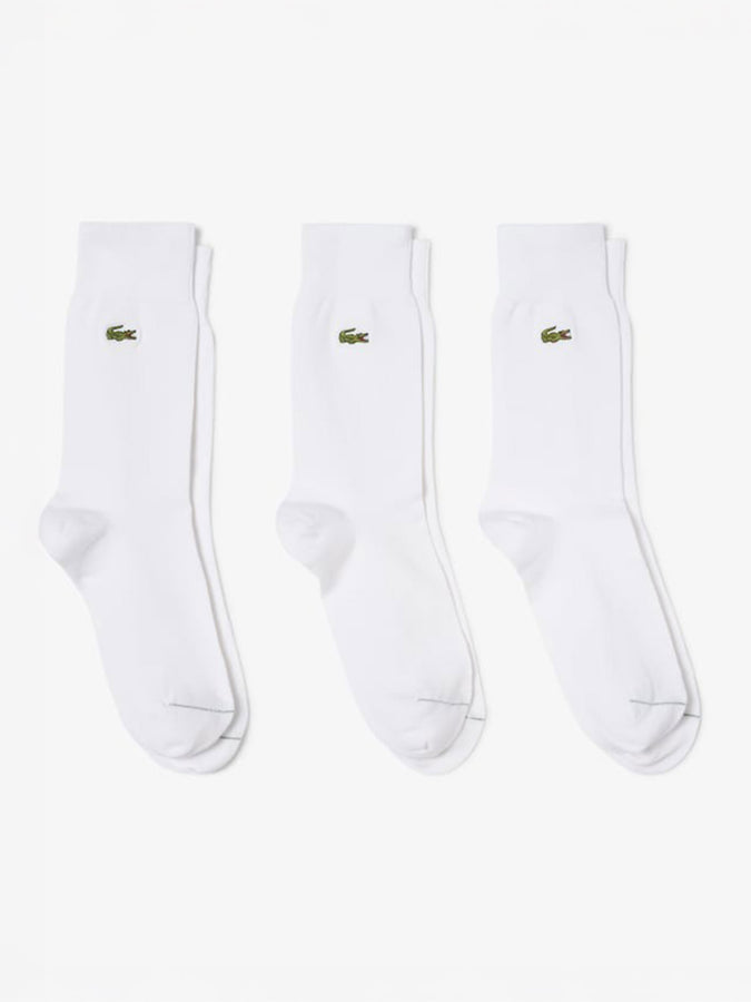 Lacoste Long 3 Pack Socks | WHITE (001)