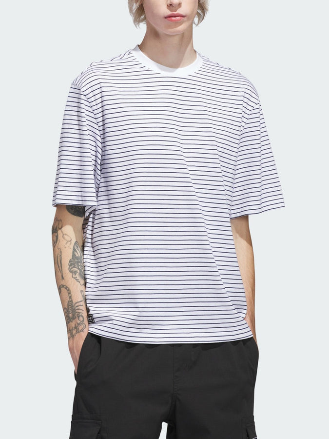 Adidas Skate Yarn Dye White/Dark Navy T-Shirt Spring 2026 | WHITE/DARK BLUE